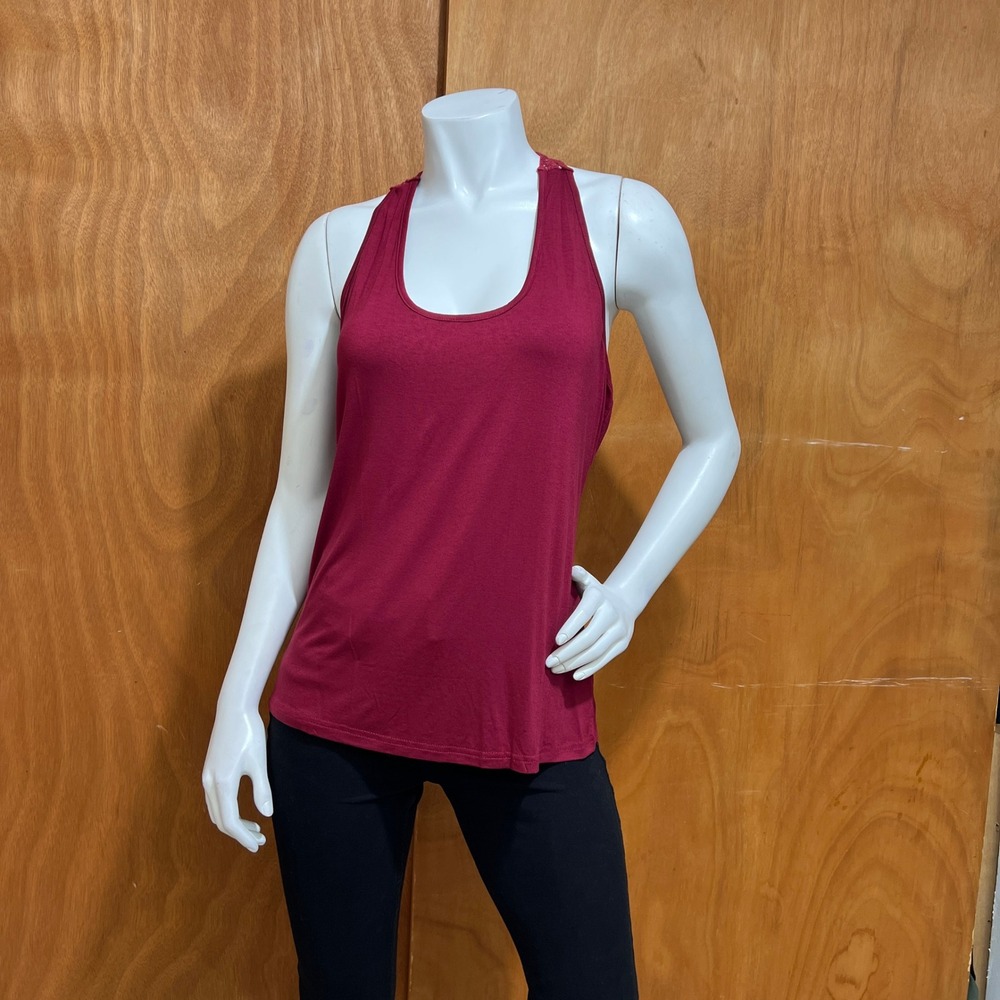 J. Corrine Burgundy Crochet Lace Racerback Tank Top Size XXL